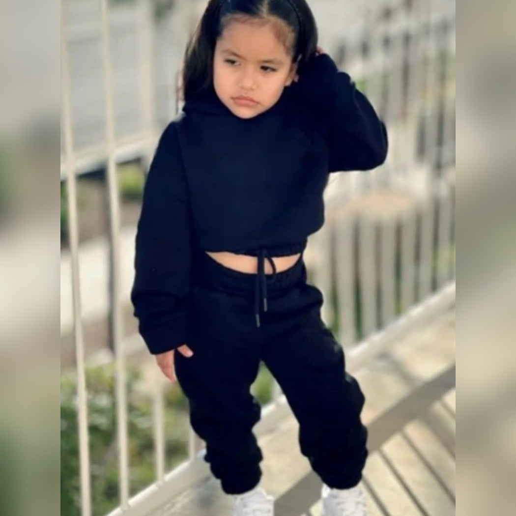 Cropped Hoodie Jogger Set