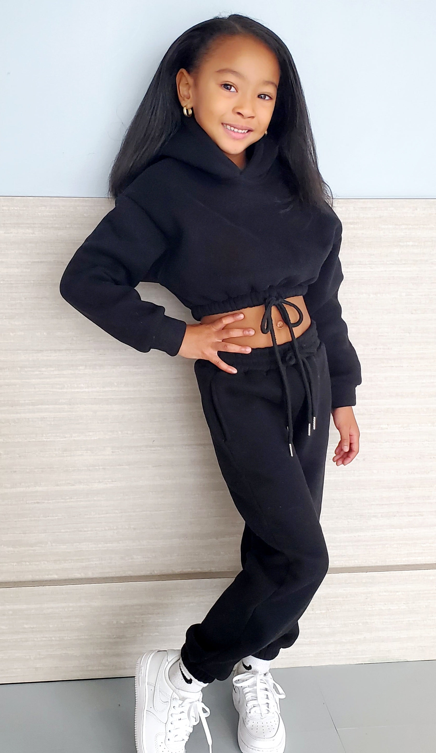 Cropped Hoodie Jogger Set