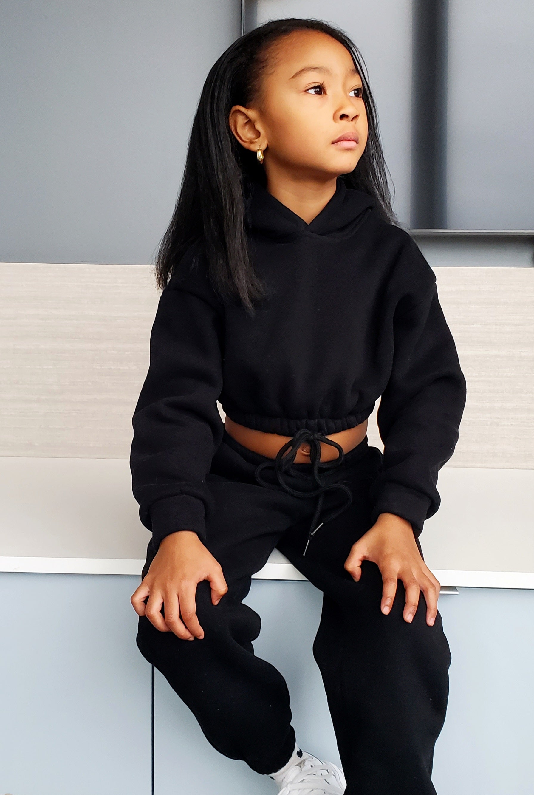 Cropped Hoodie Jogger Set