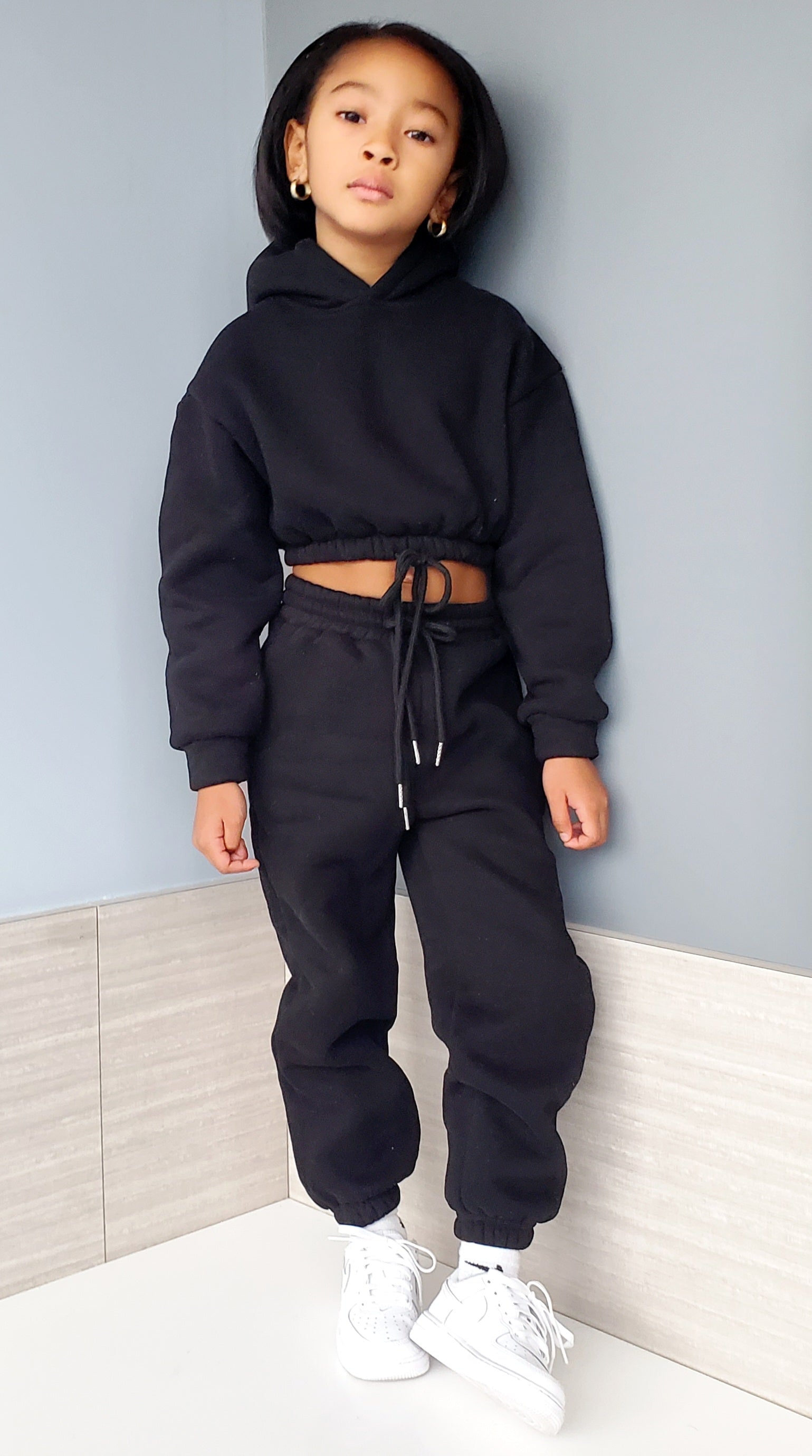 Cropped Hoodie Jogger Set