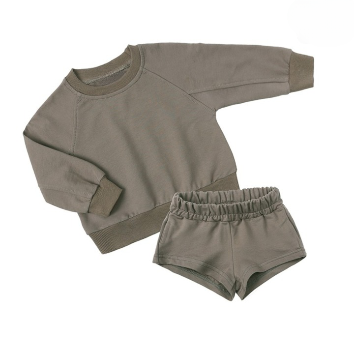 Long Sleeve Crewneck and Short Set