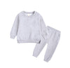 Side Slit Crew Neck Sweater Jogging Set