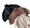 Unisex Kids Puff Sleeve Turtleneck Sweater