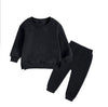 Side Slit Crew Neck Sweater Jogging Set